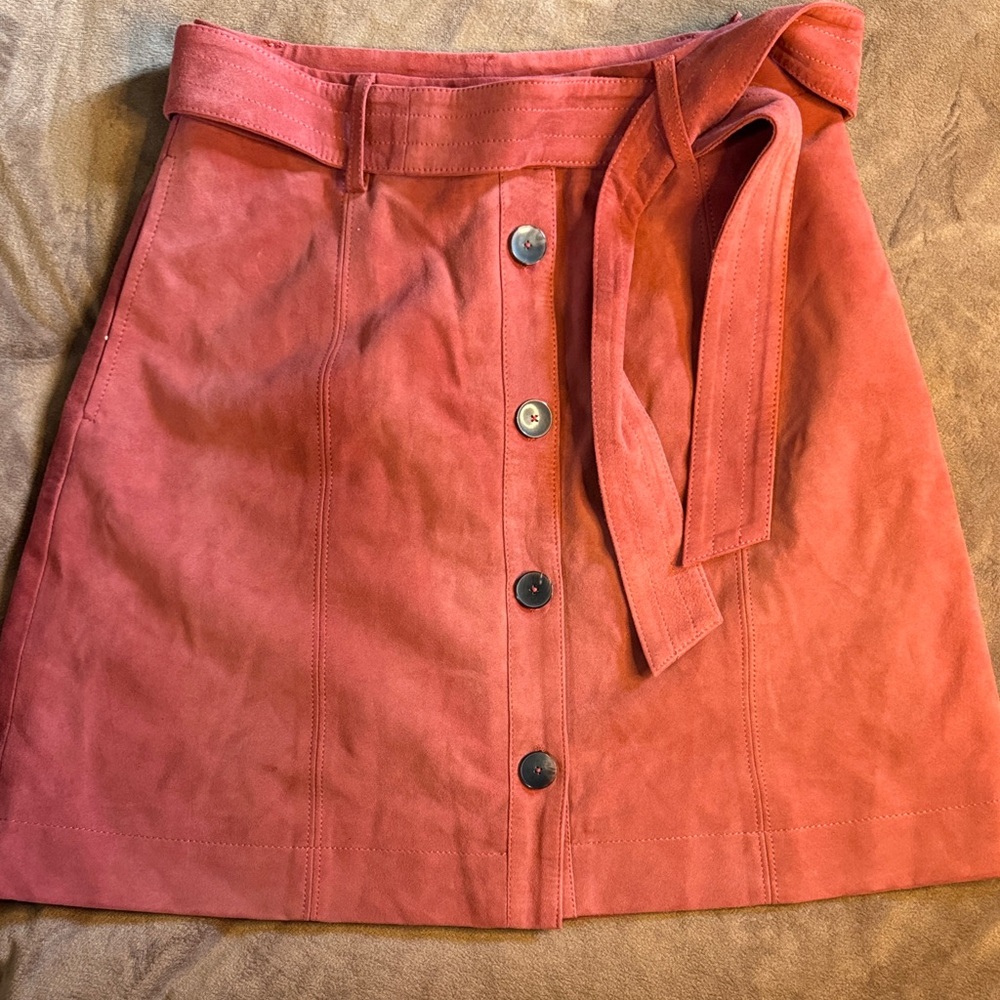 Joie Coral Buttoned Mini Skirt with Belt